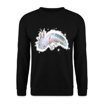 white axolotl - Unisex Sweatshirt - black - Front - Alina (178cm) & Michal (187cm)