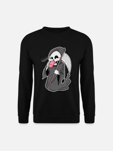 Sensenmann mit Kaffee - Unisex Pullover - Schwarz