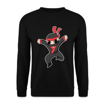 Ninja - Sweat-shirt Unisexe - noir - Devant - Alina (178cm) & Michal (187cm)