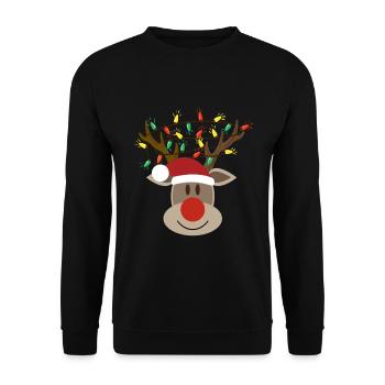 Moose Head Rudolph Orignal Renne - Sweat-shirt Unisexe - noir - Devant - Alina (178cm) & Michal (187cm)