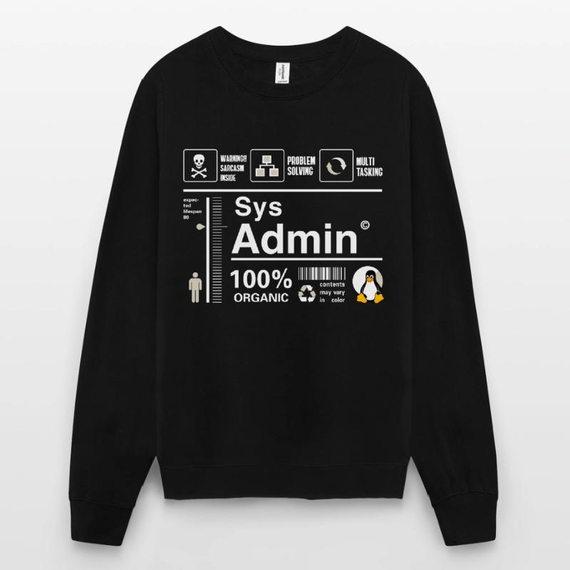Sys Admin Penguin Computer Nerd pc Board cpu inh Unisex Sweatshirt