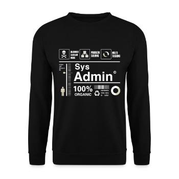 sys admin Content Irony Humor Computer Nerd pc cor - Unisex Sweatshirt - black - Front - Alina (178cm) & Michal (187cm)