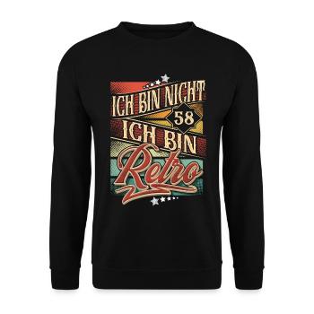 58. Geburtstag Retro Vintage - Unisex Pullover - Schwarz - Vorne - Alina (178cm) & Michal (187cm)