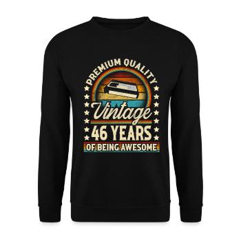 46. Geburtstag Vintage Vhs - Unisex Pullover - Schwarz - Vorne - Alina (178cm) & Michal (187cm)