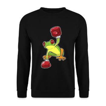 Boxer Grenouille Boxe Gants de Boxe Boxe - Sweat-shirt Unisexe - noir - Devant - Alina (178cm) & Michal (187cm)
