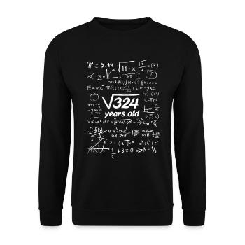 Birthday shirt root square root 324 18 years - Unisex Sweatshirt - black - Front - Alina (178cm) & Michal (187cm)