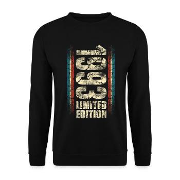 1993 Year of birth Year of construction Born Birthday - Unisex Sweatshirt - black - Front - Alina (178cm) & Michal (187cm)