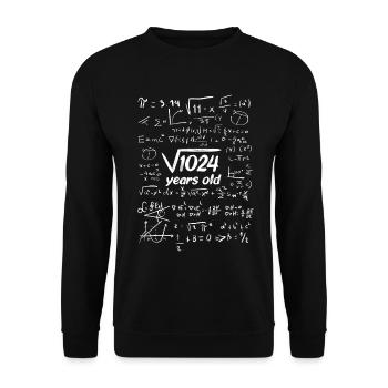 Chemise d’anniversaire Racine Carrée Racine 1024 32 Ans - Sweat-shirt Unisexe - noir - Devant - Alina (178cm) & Michal (187cm)