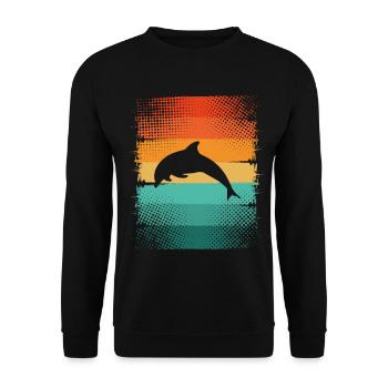 Dolphin - Unisex Sweatshirt - black - Front - Alina (178cm) & Michal (187cm)