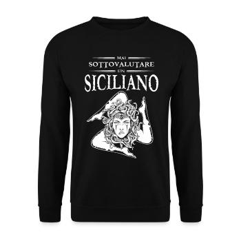 Mai Sottovalutare Un Siciliano Trinacria Sicilia - Sweat-shirt Unisexe - noir - Devant - Alina (178cm) & Michal (187cm)
