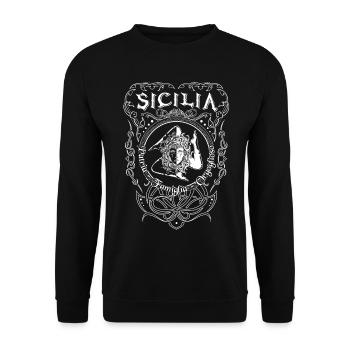 Sicilia Italy Trinacria Heraldry Home Family - Unisex Sweatshirt - black - Front - Alina (178cm) & Michal (187cm)