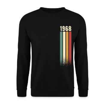 1968 Year of birth Year of construction Birthday Retro Vintage - Unisex Sweatshirt - black - Front - Alina (178cm) & Michal (187cm)