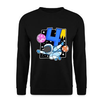 4 anniversaire garçon - 4 ans - J’ai 4 ans - Sweat-shirt Unisexe - noir - Devant - Alina (178cm) & Michal (187cm)