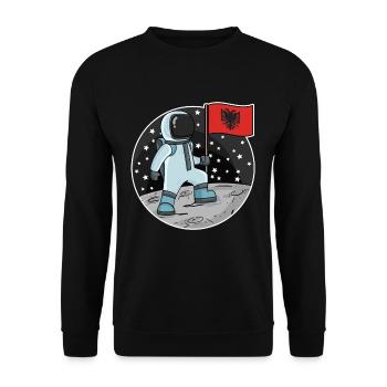 Astronaute avec drapeau Albanie - Sweat-shirt Unisexe - noir - Devant - Alina (178cm) & Michal (187cm)