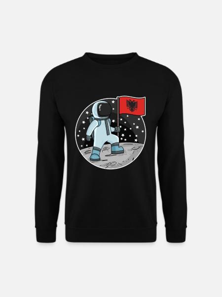 Astronaute avec drapeau Albanie - Sweat-shirt Unisexe - noir