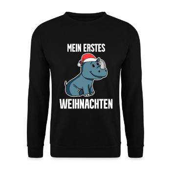 mein erstes Weihnachten - Baby - Unisex Pullover - Schwarz - Vorne - Alina (178cm) & Michal (187cm)