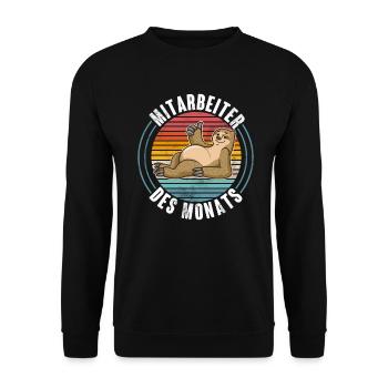 Mitarbeiter Des Monats - Unisex Pullover - Schwarz - Vorne - Alina (178cm) & Michal (187cm)