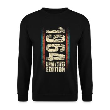 1964 Geburtsjahr Baujahr Geboren Geburtstag - Unisex Pullover - Schwarz - Vorne - Alina (178cm) & Michal (187cm)