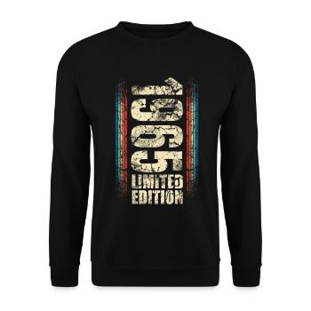 1965 Année de naissance Année de construction Naissance Anniversaire - Sweat-shirt Unisexe - noir - Devant - Alina (178cm) & Michal (187cm)
