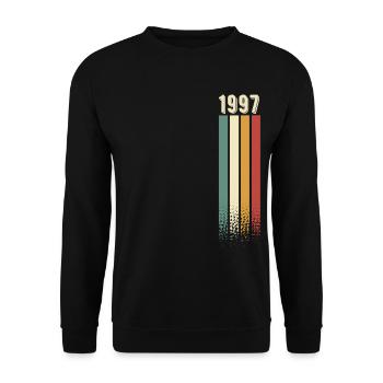 1997 Year of birth Year of construction Birthday Retro Vintage - Unisex Sweatshirt - black - Front - Alina (178cm) & Michal (187cm)