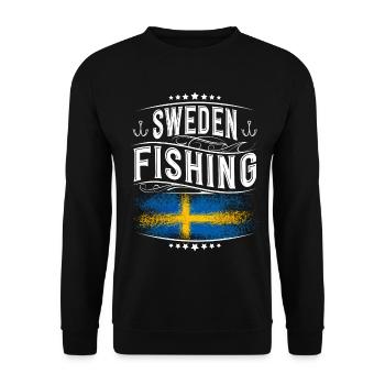 Suède Pêche Pêcheur Pêcheur - Sweat-shirt Unisexe - noir - Devant - Alina (178cm) & Michal (187cm)