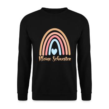 Kleine Schwester - Unisex Pullover - Schwarz - Vorne - Alina (178cm) & Michal (187cm)