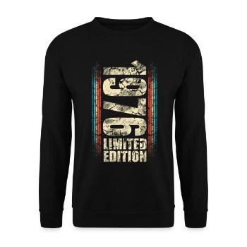 1976 Geburtsjahr Baujahr Geboren Geburtstag - Unisex Pullover - Schwarz - Vorne - Alina (178cm) & Michal (187cm)