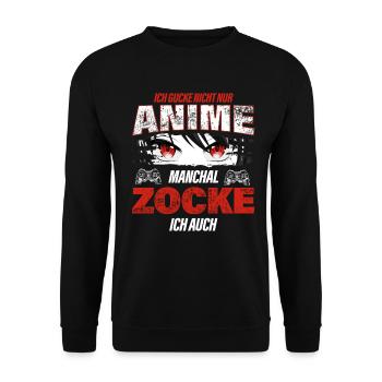 Je ne regarde pas seulement des anime parfois je joue aussi - Sweat-shirt Unisexe - noir - Devant - Alina (178cm) & Michal (187cm)