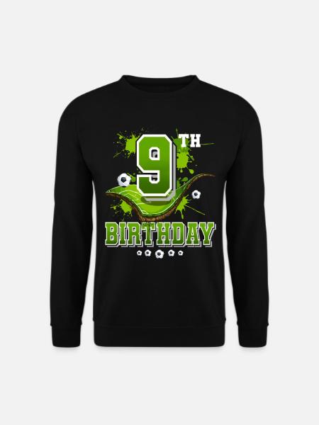 9. Geburtstag Fußball 9 Jahre - Unisex Pullover - Schwarz