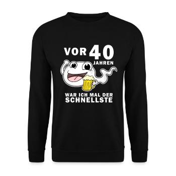 40 Jubiläum Spruch - 40 Jahre - 40. Geburtstag - Unisex Pullover - Schwarz - Vorne - Alina (178cm) & Michal (187cm)
