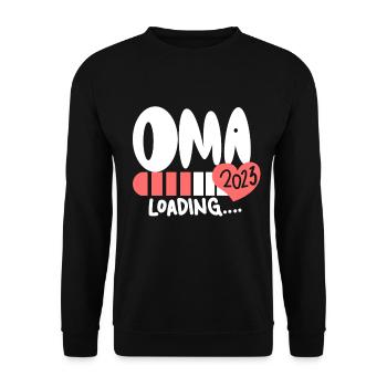 Oma 2023 - Werdende Oma 2023 - Unisex Pullover - Schwarz - Vorne - Alina (178cm) & Michal (187cm)