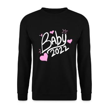 Baby 2022 - Neugeborenes Baby 2022 Mädchen Tochter - Unisex Pullover - Schwarz - Vorne - Alina (178cm) & Michal (187cm)