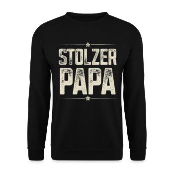 Stolzer Papa - Unisex Pullover - Schwarz - Vorne - Alina (178cm) & Michal (187cm)