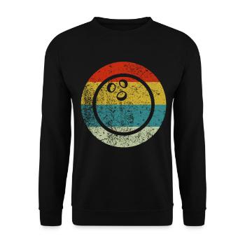 Retro Vintage Bowling - Unisex Pullover - Schwarz - Vorne - Alina (178cm) & Michal (187cm)