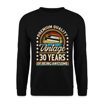 30. Geburtstag Vintage Vhs - Unisex Pullover - Schwarz - Vorne - Alina (178cm) & Michal (187cm)