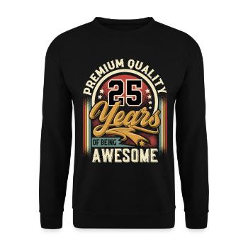 25ème anniversaire 25 ans vintage rétro - Sweat-shirt Unisexe - noir - Devant - Alina (178cm) & Michal (187cm)