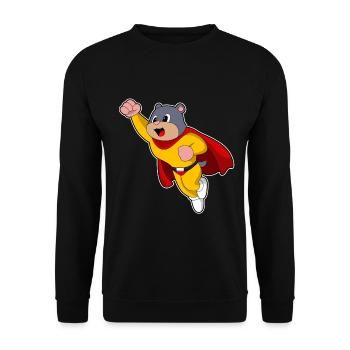 Maulwurf Superheld Umhang - Unisex Pullover - Schwarz - Vorne - Alina (178cm) & Michal (187cm)