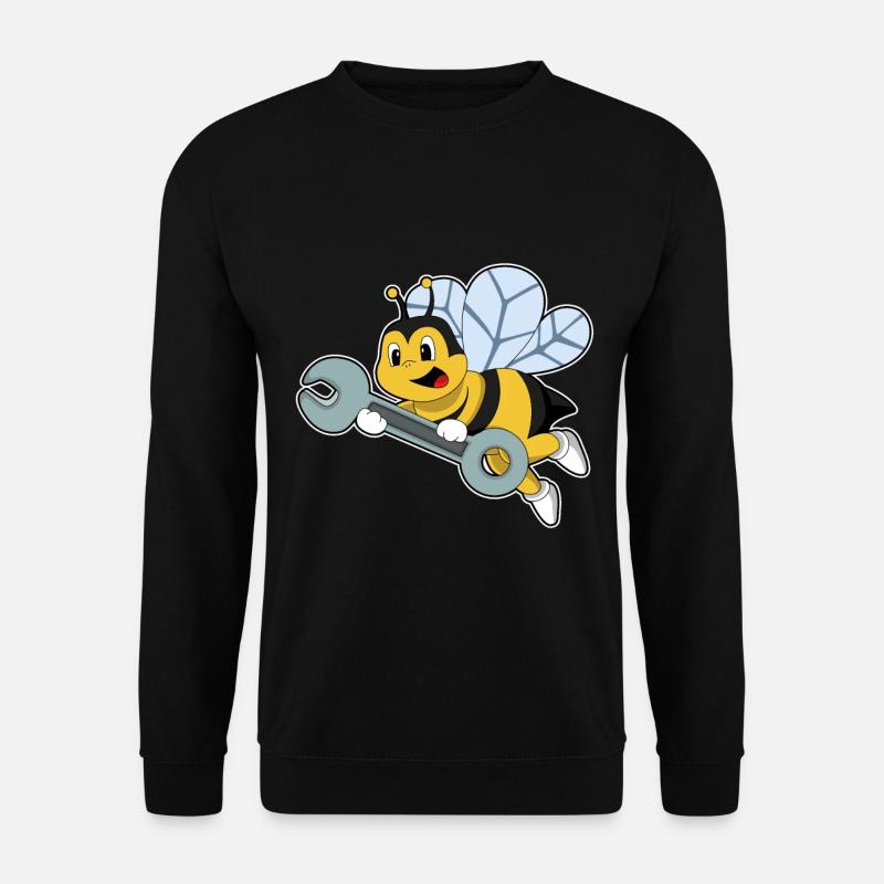 Biene Mechaniker Schraubenschlüssel Werkstatt - Unisex Pullover - Schwarz