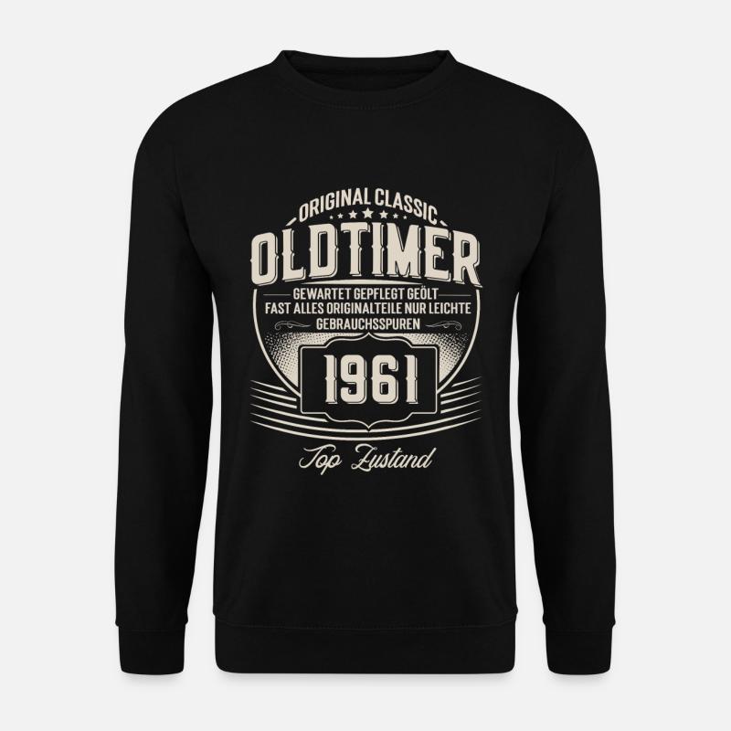 1961 Geburtsjahr Jahrgang Geburtstag Oldtimer - Unisex Pullover - Schwarz