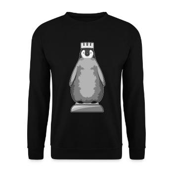 Échecs du Roi des Pièces de Pingouin - Sweat-shirt Unisexe - noir - Devant - Alina (178cm) & Michal (187cm)