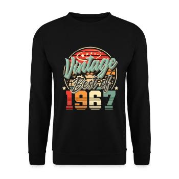 1967 Geburtsjahr Vintage Geburtstag - Unisex Pullover - Schwarz - Vorne - Alina (178cm) & Michal (187cm)
