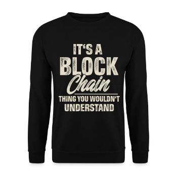 Krypto Blockchain - Unisex Pullover - Schwarz - Vorne - Alina (178cm) & Michal (187cm)
