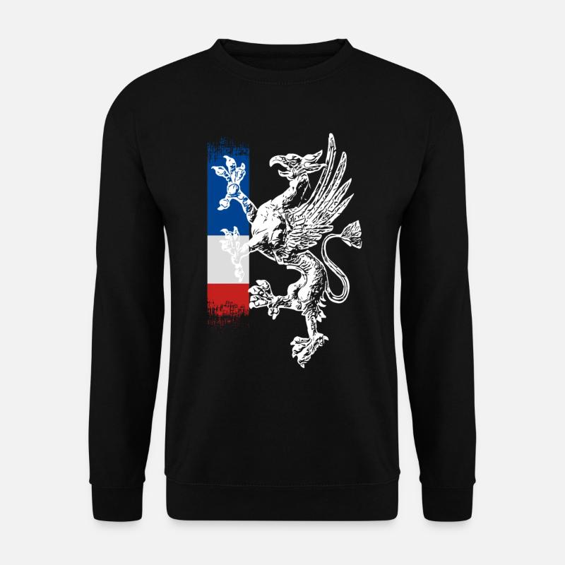 stehender Greif blau weiss rot Rostock - Unisex Pullover - Schwarz