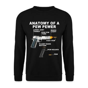 Anatomie eines Pew pewer - Unisex Pullover - Schwarz - Vorne - Alina (178cm) & Michal (187cm)