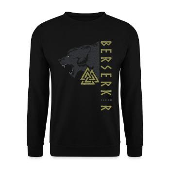 Norse Paganism Viking Berserkir Bear Wotan Knot - Unisex Sweatshirt - black - Front - Alina (178cm) & Michal (187cm)