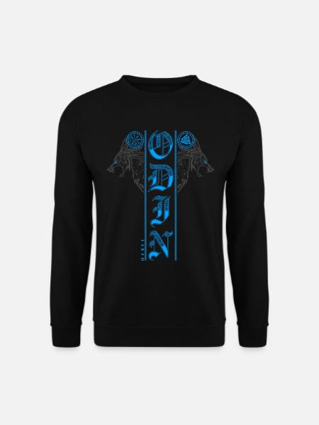 Wölfe Odin Geri Freki Vegvisir Wotansknoten Wolf - Unisex Pullover - Schwarz