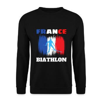 Design Biathlon France Tricolore fan sport - Unisex Sweatshirt - black - Front - Alina (178cm) & Michal (187cm)