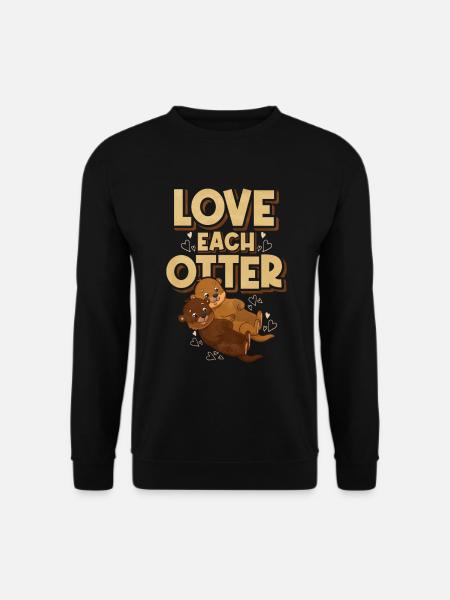 gift idea - love each otter - Unisex Sweatshirt - black