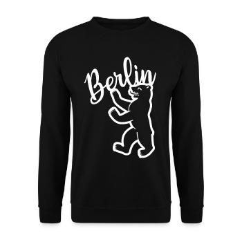 Berlin Bear - Unisex Sweatshirt - black - Front - Alina (178cm) & Michal (187cm)