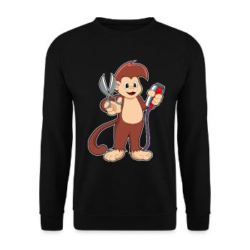 Ciseaux de coiffeur singe - Sweat-shirt Unisexe - noir - Devant - Alina (178cm) & Michal (187cm)